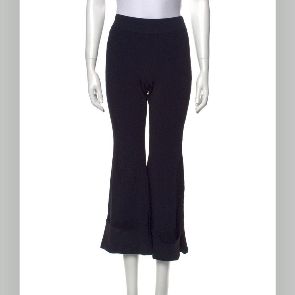 Stella McCartney Wide Leg Pants Blue Cropped with Mid-Rise Trousers SZ 2